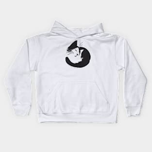 Cat sumi e art, japanese aesthetic Kids Hoodie